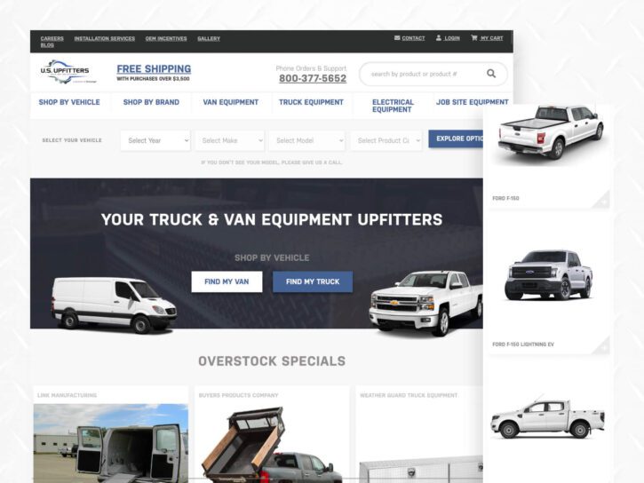 Inlad Upfitter网站桌面移动设计