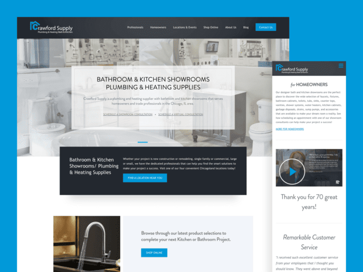 桌面移动视图CrawfordService网站设计