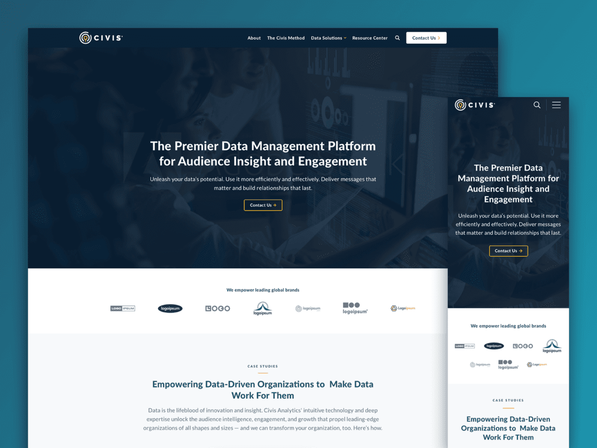 桌面大小截图和移动尺寸截图Civis分析