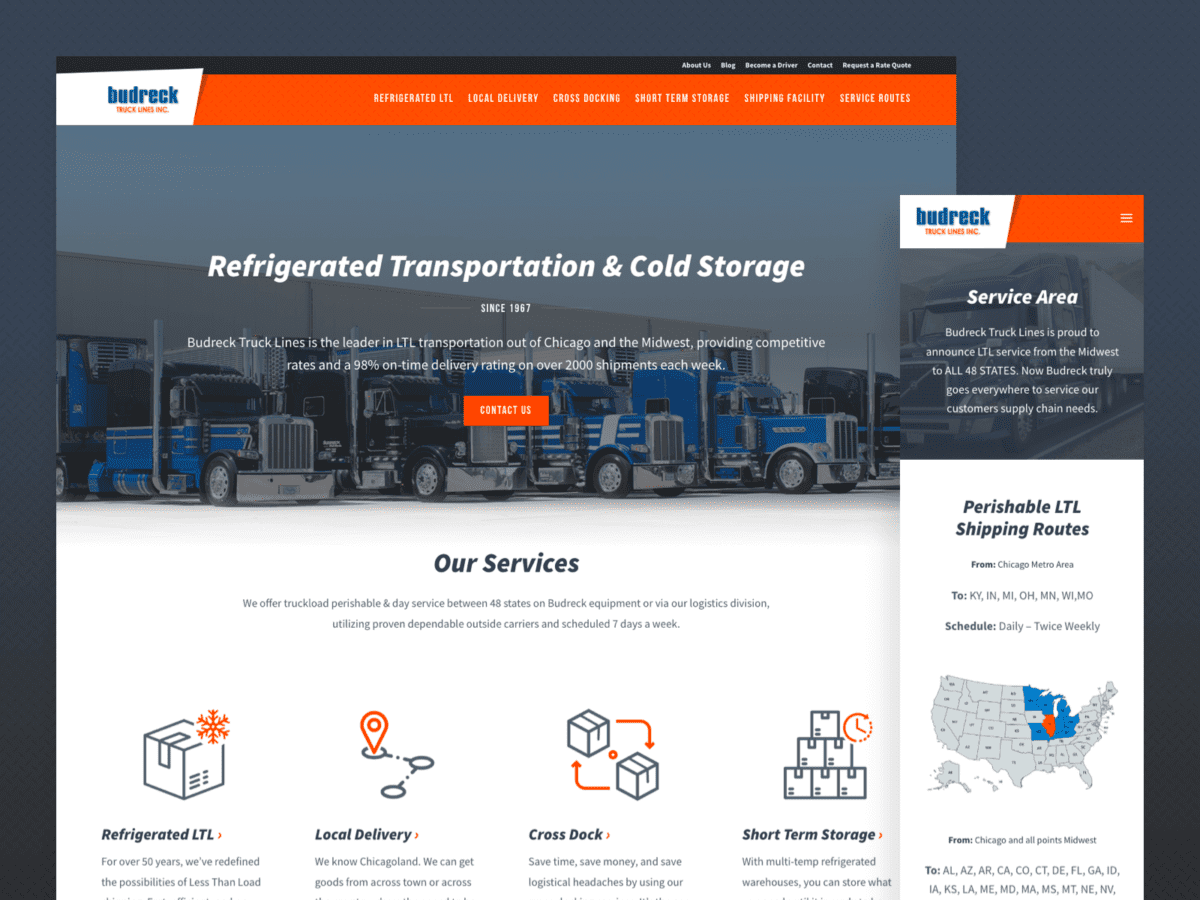 桌面移动卡车线路网站设计