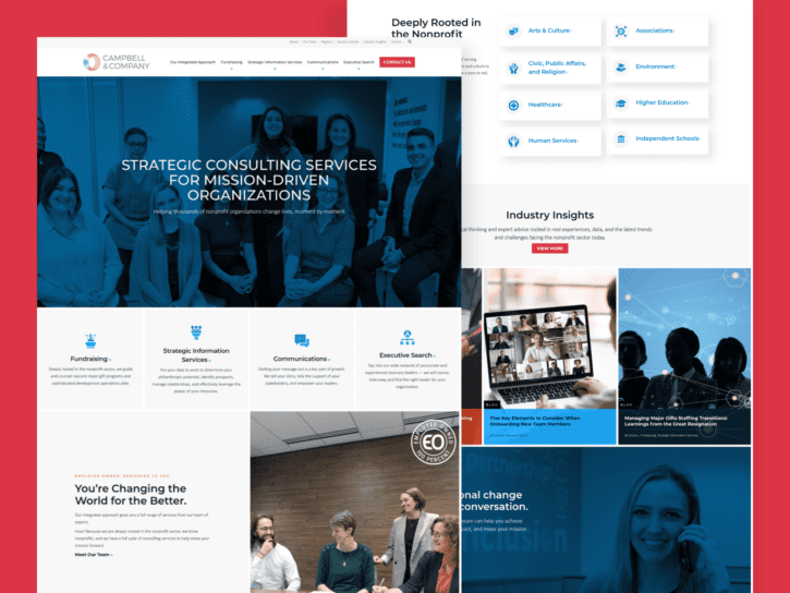 双桌面屏幕截图Campbell公司网站