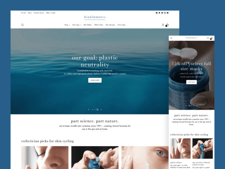 Bioelement网站一桌面和移动设计